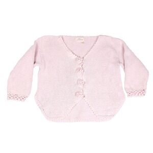 Nina Knit Button‎ Cardigan Baby Girl Pink Bowcore Cottagecore Sweetcore S/M